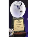 Clear Glass World Globe Award w/ Base (6")